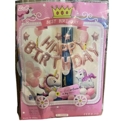 Pink Unicorn Birthday Balloon Set